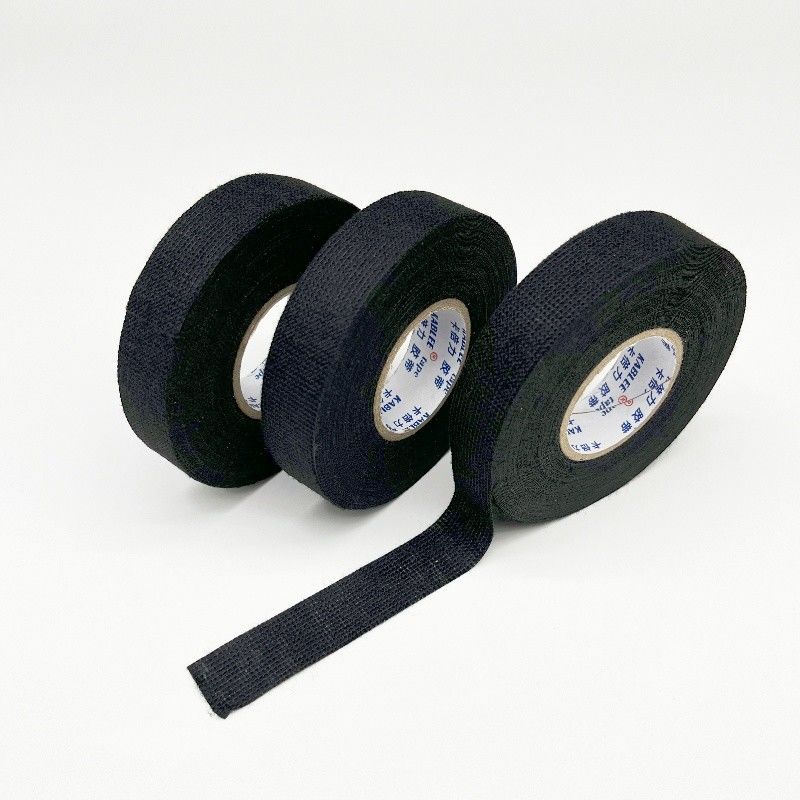 نوار پارچه ای پشم برای حفاظت از سیم های خودرو 19mm 25mm عرض سیاه رنگ